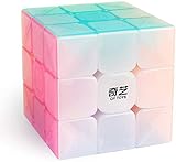 D-FantiX Schillernde Zauberwürfel 3x3, QY Toys Warrior W 3x3 Speed Cube Jelly Cube 3x3x3 Magic Cube Puzzles Transparente Pastellfarb