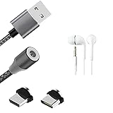 K-S-Trade Qualitativ & Innovativ Hochwertiges Magnet-Lade-Kabel Sync-Kabel Daten-Kabel + Kopfhörer Für Samsung Galaxy XCover6 Pro M