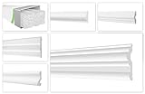 HEXIMO Wandleisten aus Styropor XPS - Hochwertige Stuckleisten leicht & robust im modernen Design - (2 Meter FG5-70x15mm) Stuck Flachprofile Flachleisten Wandzierleisten Stuckp