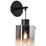 Brilliant Lampe Simonis Wandleuchte schwarz/rauchglas Aluminium schwarz 1x A60, E27, 52 W