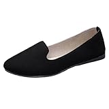 Générique Ballerinas für Damen, kleiner Absatz, Ballerinas, bequem, flache Schuhe für Damen, gekreuzte Riemen, bunt, lässig, flach, atmungsaktiv, klassisch, mit runder Spitze, Le Noir E, 42 EU