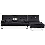 Yaheetech Sofaset Sofa Set 3-Sitzer 2-Sitzer Kunstledersofa Loungesofa Couch schw