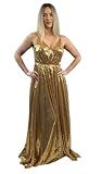 Auksina Cleopatra Kleid, Pailletten Kleid Damen lang Gold Abendkleid Glitzerkleid Homecoming Maxikleid Evening Dress Partykleid Sexy, Größe S/M
