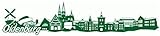 Samunshi® Oldenburg Skyline Aufkleber Sticker Autoaufkleber City Gedruckt - 120x26cm grasgrü