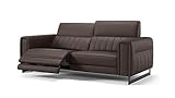 sofanella 3-Sitzer Lesina Echtledersofa Sitzverstellung Couch in Braun S: 212 Breite x 101 T