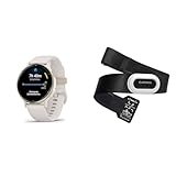 Garmin vívoactive 5, AMOLED GPS Smartwatch, Elfenbein & Brustgurt zur Aufzeichnung von Herzfrequenz und L