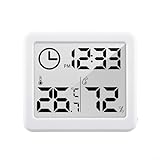 DAZZLEEX Smart Home Elektronisches digitales Thermometer und Hygrometer in Miniaturgröße mit LCD-Bildschirm und praktischer Halterung (weiß)