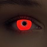 DESIGNLENSES, Leuchtende rote Halloween The Purge Kostüm UV Licht Kontaktlinsen, 1 Paar (2 Stück),weiche Schwarzlicht Farblinsen ohne Stärke (Glowing Red)