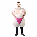 RHESHIN Aufblasbares Kostüm für Erwachsene, aufblasbare Kleidung für Junggesellinnenabschied, lustige Kleidung für Junggesellenabschied, Halloween-Kostüm, Blow Up Kostüm (Pink)