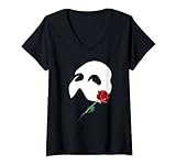 Damen Offizielle 'Phantom der Opera', Vintage-Maske und Rose T-Shirt mit V