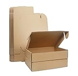 Klein Versandkartons, 200x145x45mm Maxibriefkartons für Postversand, Versandtaschen Warensendung, Braune Verpackungskartons für Geschäft, Aufbewahrung oder Geschenkbox, aus Wellpappe(10 Stück)