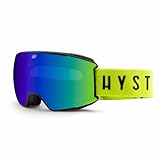 Hysteresis Magnet Revol | Ski- und Snowboardbrille mit austauschbaren magnetischen Torischen Gläsern mit 2 Linsen im Lieferumfang enthalten | schwarzer Rahmen | grüne Linse | gelbes Band | 100%