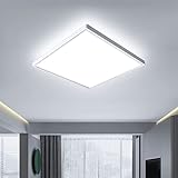 OTREN LED Deckenleuchte Flach, 24W Deckenlampe Quadrat 6500K, Modern Panel Lampe für Badezimmer Küche Wohnzimmer Schlafzimmer Flur, Kaltesweiß, 2400LM, IP44, Ø23CM