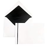 Trauerbriefumschläge, Kuverts mit schwarzem Streifen und schwarzem Innenfutter im Format B6 (125 x 176 mm), Grammatur: 100 g/m², Farbe: Weiß, 25 Stück gefütterte Kondolenzhü