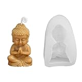EIRZNGXQ Buddha-Statue, Silikon-Kerzenform, Epoxidharz-Form für selbstgemachte Kerzenherstellung, handgefertigt, Gips, Heimdekorationen, Silik