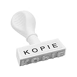 WEDO 19324 Lagertext Stempel KOPIE, Kunststoff, Abdruckbreite ca. 45 mm, Schrifthöhe 6,5 mm, ergonomischer Griff, weiß