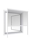Windhager Insektenschutz Rollo Plus, Aluminium-Rollo, Fliegengitter, Alurahmen für Fenster, weiß, Selbstbausatz 100 x 160 cm, 04320