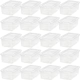 Iris Ohyama, Aufbewahrungsbox aus Kunststoff mit Deckel, 5L/20er-Set, Stapelbar und ineinandergreifend, BPA-frei, CNL-5, Transp