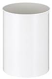 PROREGAL Stillvoller runder Metall Papierkorb | 30 Liter, HxØ 47x33,5cm | Weiß