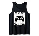 16. Geburtstag Jungen Shirt Gamer Tshirt Level 16 Complete Tank Top
