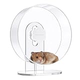 BUCATSTATE Laufrad Hamster, 30cm Acrylic Hamsterrad Leise Transparent mit Verstellbare Basis Hamster Spielzeug für Meerschweinchen, Igel, Chinchillas, F