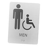 HOMSFOU Beschilderung in Blindenschrift Toilettenpaneel Für Herren Behinderten-wc-schild Rollstuhl-badezimmerschild Zeichen Indikator Mitarbeiter Aluminium-verbundplatte U