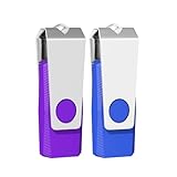EASTBULL USB 2.0 USB-Stick mit Drehgelenk, 2 GB, Blau und Violett, 2 Stück