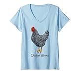 Damen Celebration Muttertag Plymouth Rock Huhn Grafik Design T-Shirt mit V
