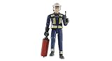 bruder 60100 - Feuerwehrmann mit Zubehör - 1:16 Spielzeug-Figur Mann Mensch Figuren-Set Feuerwehr-Auto E