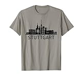Die Stadt Stuttgart Skyline Silhouette Deutschland Stuttgart T-S