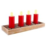 Adventskerzenhalter Kerzenständer Kerzenhalter Holz für 4 Stumpenkerzen Advents Teelichthalter Fenster Adventsschale Kerzenleuchter Adventsdeko Weihnachtsdek