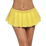 New 2024 AI Damen Unterhaltung Yoga Sport Fashion Club Minirock Sexy Niedrige Taille Lange Rock, gelb, XL