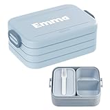 Mepal Bento Lunchbox Take A Break Midi - Personalisierte Brotdose mit Namen - Bento-Fach & Gabel - Geeignet für bis zu 4 Butterbrote - BPA-frei & Spülmaschinenfest - 900 ml - Nordic B