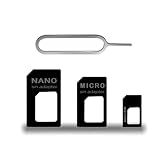 CCLKHY 3 in 1 Nano SIM Karten Adapte, Nano-SIM Adapter Set, SIM-Karten-Adapter mit SIM-Auswurfstift, kompatibel mit Smartp