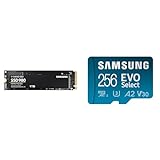 Samsung 980 NVMe M.2 SSD & EVO Select microSD-Karte + SD-Adapter, 256 GB, Speicherkarte für Smartphone und Tablet, UHS-I U3, Full HD, 130 MB/s Lesen, MB-ME256KA/EU