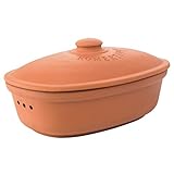 Römertopf Keramik Brottopf aus Ton, ideal für die Aufbewahrung von Brot und Gebäck 30x21
