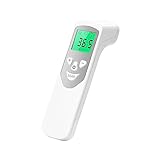 BESTEK Fieberthermometer Kontaktlos Stirnthermometer für Erwachsene Baby, Digital Thermometer Fieber mit Genaue Messungen, Fieberalarm, LCD Anzeige, Schalter °C oder °F, 32 Speicherabruf, Weiß