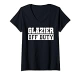 Glazier Glasschneider Handwerker Glasarbeiter Off Duty T-Shirt mit V