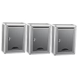 jojofuny 3Er-Box Schließfächer für Schlüssel Vorschlagsbox mit Schlitz pfandflaschen aufbewahrung Kleiner Briefkasten Alu-Briefkasten mit Schloss Jahrgang Sammelbox Schlüsselk