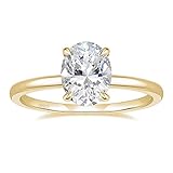 Titaniumcentral Ringe für Damen Silber 925 Solitärring 3CT Oval Zirkonia Verlobungsringe Versprechen Ring Eheringe Rosegold Gold (Gelbgold,55 (17.5))