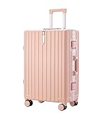 JYARZ Reisekoffer Großer Aufbewahrungskoffer, Leichtes ABS-Gepäck, 4 Universalräder, Hartes Boarding-Gepäck Koffer Trolleys (Color : Rosa, Size : 20 inches)
