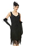 BABEYOND 1920s Kleid Damen Flapper Kleid ohne Ärmel V Ausschnitt Knielang Charleston Kleid Gatsby Motto Party Damen Fasching Kostü