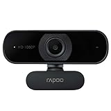 Rapoo XW180 Full HD Webcam 1080p, 80° Sichtfeld, Autofokus, Rauschunterdrückung, USB-Anschluss, für Skype, FaceTime, Hangouts, Zoom, usw., PC/Mac/ChromeOS/