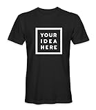 Unisex Mann Frau T-Shirt mit Eigenem Deine Idee Selbst Gestalten - Ringgesponnene Baumwolle - Vollfarbiger Druck - S |Schwarz|