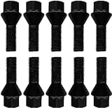 10 Radschrauben Radbolzen Kegelbund schwarz M12x1,5 28