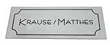 GravUp Modernes Türschild no.2 mit Gravur für Haustür oder Briefkasten : - Aluminium in Edelstahl Look Desig