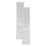 ben+camilla.com 2-er Pack/Zwei Stück Lamellentüren 2013 x 394 x 21 mm weiß seidenmatt mit offenen Lamellen Kiefernholz für Regale, Schränke, Möbel - EINBAUFERTIG grundiert & lack