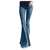 Nidddiv Damen-Jeans mit hoher Taille, Stretch, schmale Quaste, Jeans, dunkelblau, L