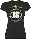 Shirt Damen - 18. Geburtstag - Achtzehnter Prinzessin Mädchen 2006 - S - Schwarz - Geschenkideen für 18 jährige t-shirt18 volljährig 18- Tshirt Geburtstagsgeschenk zum 18ten mit E