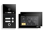 GVS - 2-Familienhaus IP Video Türsprechanlage AVS5288U - Mit 2x7 Zoll Monitor, App, HD-Kamera & Türöffner Funktion (Fingerprint/RFID) - Türklingel | Sprechanlage | Gegensprechanlag